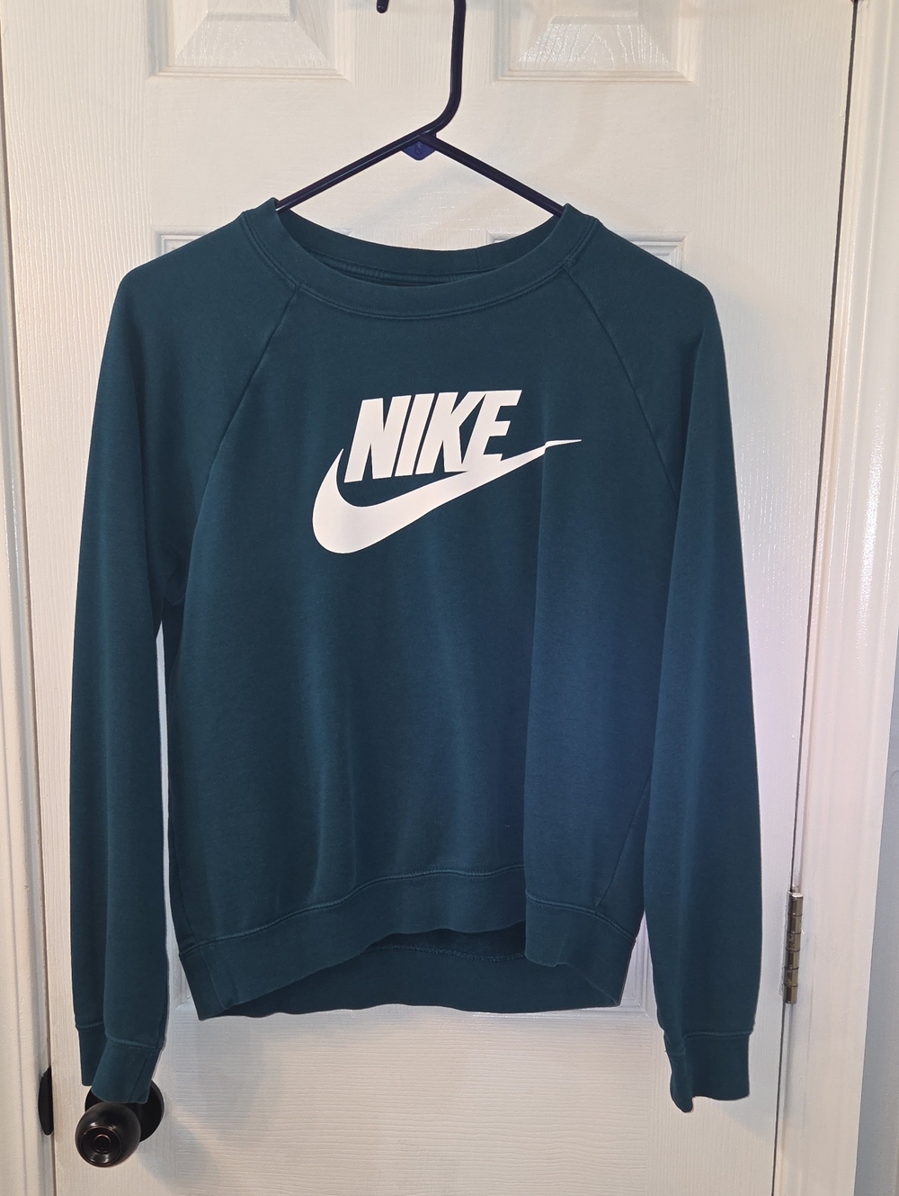 Nike Women’s Dark Teal Crewneck Sweatshirt with White Logo